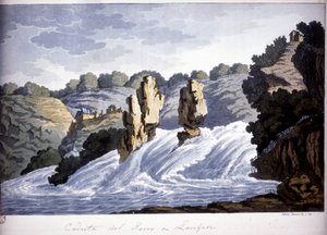 Rhine Waterfall in Laufen, Germany (engraving from the beginning of the 19th century) by Unknown artist