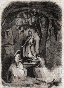 Roland Sees Isabelle in a Cave - Engraving from 1851 from 