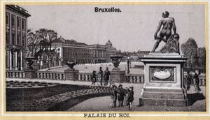 Royal Palace of Brussels, Belgium. Chromolithography of the end of the 19th century by Unknown artist