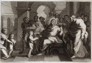 Royaumont Bible, New Testament: Child model of humility (illustration from 1811)