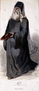 Russian Orthodox Monk. Engraving by Unknown artist