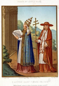 Saint Peter in Pope accompanied by a cardinal, 2nd half 15th century by Unknown artist