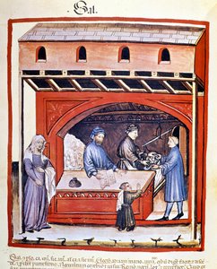 Sale of Salt, extract of Tacuinum Sanitatis by Unknown artist