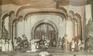 Scene from the Theatre Play "False Dmitriy" by Alexander Nikolayevich Ostrovsky. Theatre Maly of Moscow. Photograph, 1870s