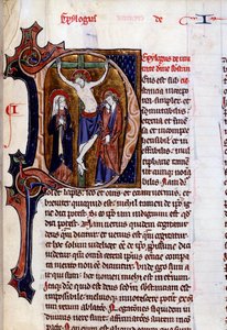 Scene of crucifixion in a letterhead (letter D) by Unknown artist