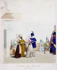 Scene of morals: Carnival scene - based on an Italian manuscript from the 15th century, Arts Deco by Unknown artist