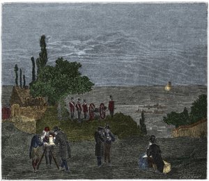 Scientific experiment: the calculation of the speed of sound by Humboldt, Louis-Joseph Gay-Lussac, Bouvard, Prony, and Mathieu by Unknown artist
