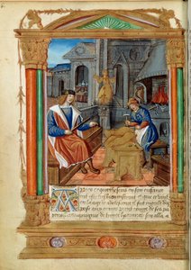 A Master Controls the Work of His Apprentice (Miniature from Roman de Theseus de Cologne et de Godifer) by Unknown artist