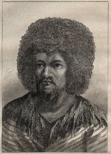 Second voyage by Captain James Cook: portrait of O-Too, King of Tahiti - illustration taken from “The Great Mariners of the 18th century”