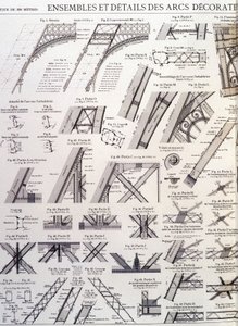 Sets and details of the decorative arches of the Eiffel Tower - industrial design by Unknown artist