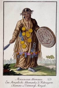 Shaman or Mongolian Divineress - Engraving by Unknown artist
