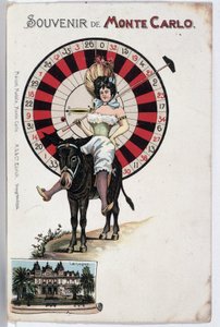 Souvenir Postcard of Monte Carlo, Late 19th Century by Unknown artist