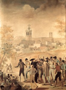 Spanish War of Independence: arrest of a French citizen close to Manresa, Anonymous painting by Unknown artist
