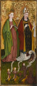 St. Barbara and St. Valentine with Caspar von Laubenberg and His Sons, circa 1450 by Unknown artist