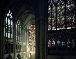 Stained glass windows and rosette of the Cathedral of Troyes by Unknown artist