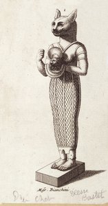 Statue of the Goddess of Dance, Cat-head Bastet (Ancient Egypt). Goddess in ancient Egyptian religion by Unknown artist