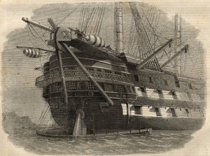 Telegraphy: View of the Stern of the Ship H.M.S. 