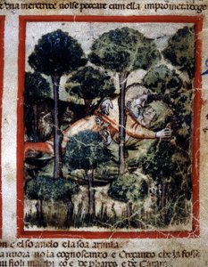 Thamar (Tamar) is Possessed by Amnon (Ammon). Miniature Taken from Codex 212 (or Padovano Codice or Bible of Padua) 1390-1400 Rovigo, Accademia dei Concordi by Unknown artist