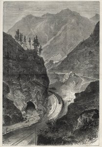 The Brenner Railway to Tyrol - Engraving 1867