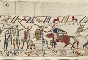 The Normans fight and kill those who were with King Harold, Bayeux Tapestry