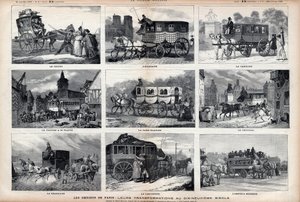 The Omnibus of Paris: their transformations in the 19th century: the cuckoo - the Scottish - the Carolina - the car has 60 seats - the white lady - the tricycle - the Bearnaise - the Parisian - the modern omnibus