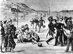 The army of India playing football by Unknown artist