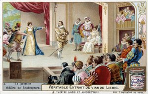 The first theater of Shakespeare in the 16th century - chromolithography, late 19th century