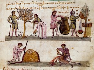 The Harvest of Olives, the Production of Honey and the Lamb Slaughters by Unknown artist