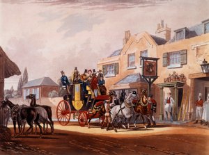 The Horse Relay of a Diligence During a Stop in an Inn