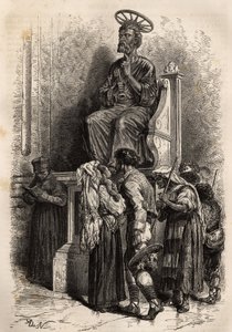 The lower foot of the bronze statue of St. Peter, an object of veneration for the Catholic pilgrims entering the Vatican St. Peter