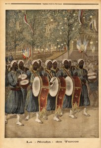 The nuba of the Turcos of Algeria, walking through the streets of Paris