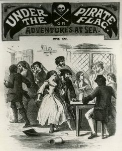 The Pirates Carousing are Frightened by the Ghost of Gibbs, Charles Gibbs, the Rhode Island Pirate by Unknown artist