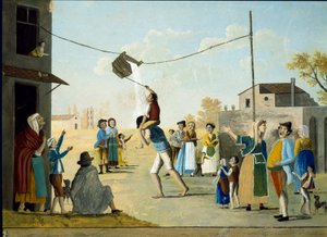 The Popular Game of the Bucket in Naples (19th Century) by Unknown artist
