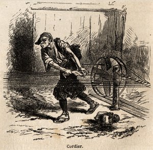 The Rope Maker, Engraving to Illustrate the Voyage to Japan by Aime Humbert by Unknown artist