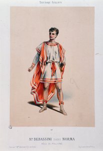 The Singer Achille De Bassini Performing Pollione in the Opera La Norma