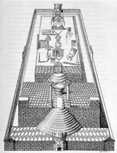 The temple of Solomon in Jerusalem, according to one of the figures to be drawn on the floor of the lodges during the Franco-Masonic receptions - in 