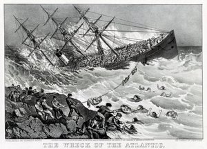 The wreck of the RMS Atlantic on the coast of Nova Scotia by Unknown artist