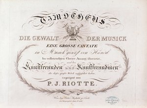 Title page of musical score of Timotheus by G F Handel (1812)