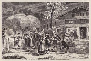 Traditional Ringing of Cowbells to Celebrate the Bringing in of the Last of the Harvest in the Alpbachtal, Tyrol, Austria by Unknown artist