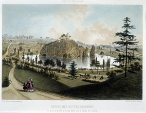 Transformations of Paris under the Second Empire, Haussmann Paris. The Garden of Buttes Chaumont by Unknown artist