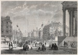 Transformations of Paris Under the Second Empire: Decoration of Boulevard Malesherbes on the Day of Its Inauguration on 13 August 1861 - Engraving in 