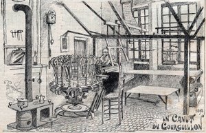 A silk worker from Gourguillon (Lyon) in 1893 (engraving in 