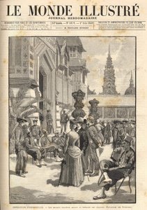 Universal Exhibition 1889 - Indigenous soldiers in front of the Colonial Pavilion (Esplanade des Invalides). Cover “Le Monde Illustré” from 01/06/1889 by Unknown artist