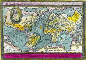 Universal Geographic Map (World Map) of 1596 by Unknown artist