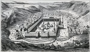 View of Mecca and its large mosque at the time of the pilgrims