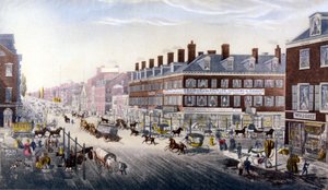 View of New York: Broadway. Engraving from 1840.
