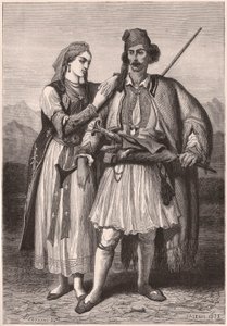 View of a Couple in Albanian Traditional Costume in the XIX Century by Unknown