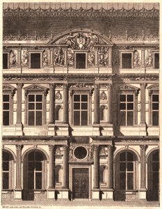 View of part of the front of the courtyard of the Louvre, Paris, France by Unknown