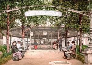 View of the Hospital of Vichy: Source of the Hospital. Photochrome ca. 1890 by Unknown artist