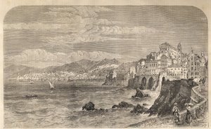 View of the ancient Port of Genoa - View of the port of Genoa - 1861 - Engraving